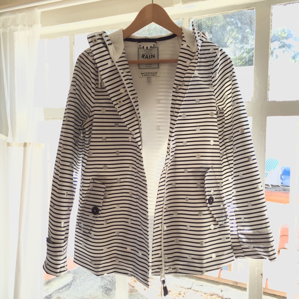 Joules Raincoat - Cotton - Navy & White Stripes